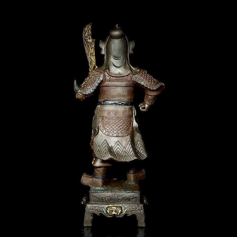Chinese polychrome iron warrior.