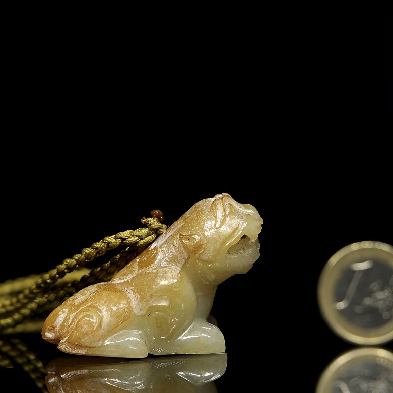 Figura de león protector de jade, dinastía Han del este - 6
