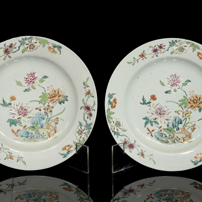Five Indian Company plates, Qing dynasty - 3