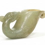 Carved jade cup, Qing dynasty.
