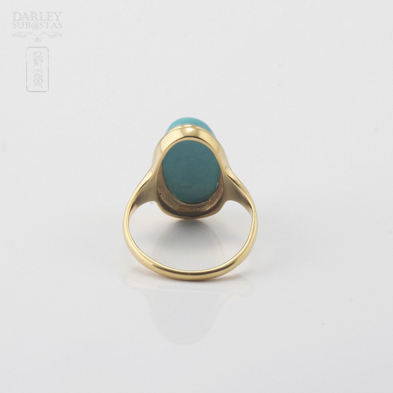 Ring with Turquoise in Yellow Gold 18K - 2