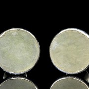 Pair of English sterling silver candleholders