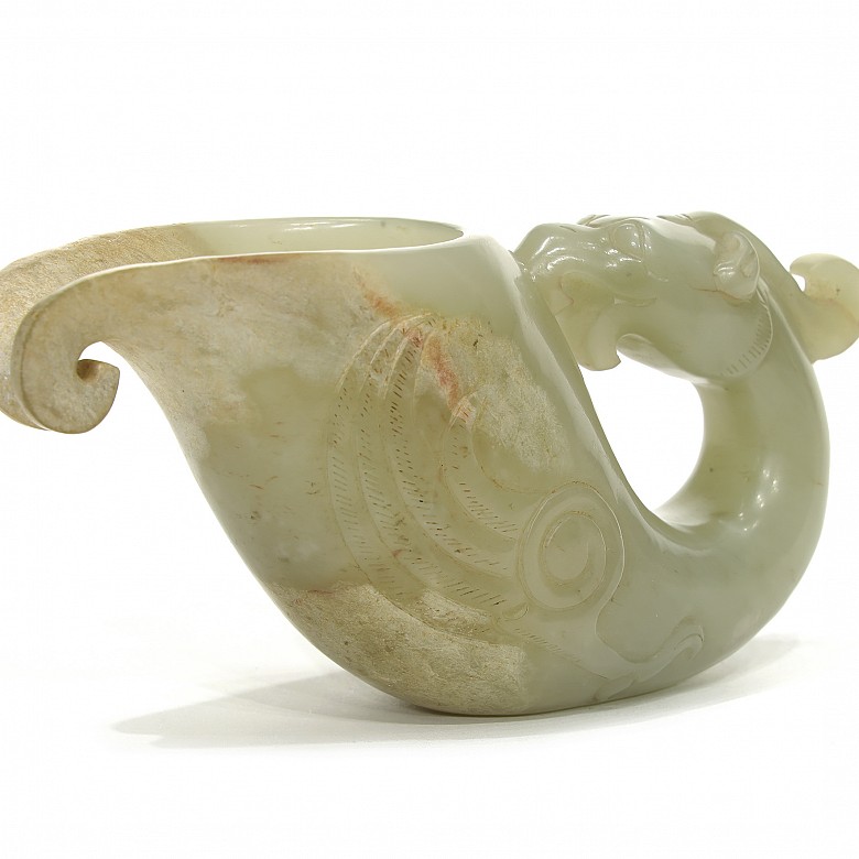 Carved jade cup, Qing dynasty. - 6