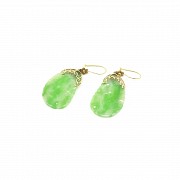 Jade earrings and 18k gold setting - 3