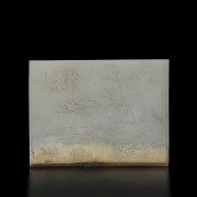 Jade plaque with landscape and poem, Qing dynasty