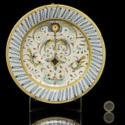 Plato de mayólica italiana, cerámica esmaltada con pájaros, S.XIX - 5