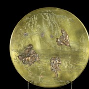 Plato decorativo de bronce, Japón, Meiji, S.XIX - XX