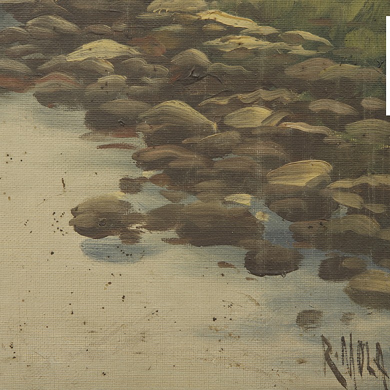 R. Molas (19th century) Set of three landscapes - 7