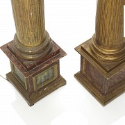 Two 18th century columns adapted to a lamp