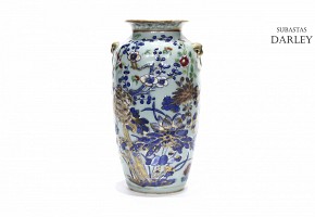 A celadon ground vase, late Qing dynasty