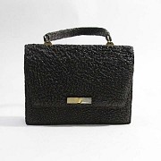 Dark brown leather handbag. - 1