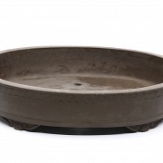 An oval terracotta pot, Yixing, China. - 1