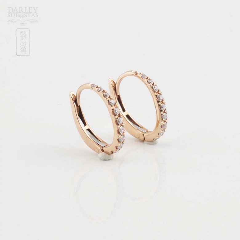 Earrings in 18k rose gold and diamonds - 3