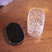 Caja de cristal con tapa plateada - 2