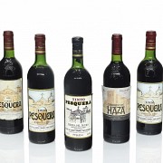 Lote de siete botellas de vino tinto, Ribera del Duero