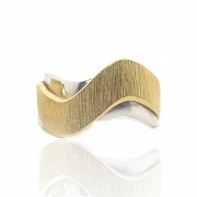 18k white and yellow gold ring