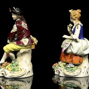 Pair of German porcelain, Sitzendorf, 19th century - 3