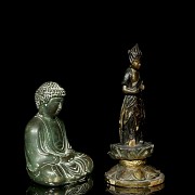 Two Buddhist sculptures, Asia, 20th century