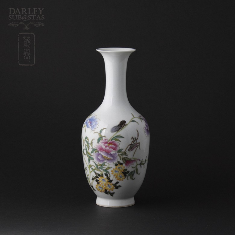 Jarrón porcelana Antiguo Chino - 3