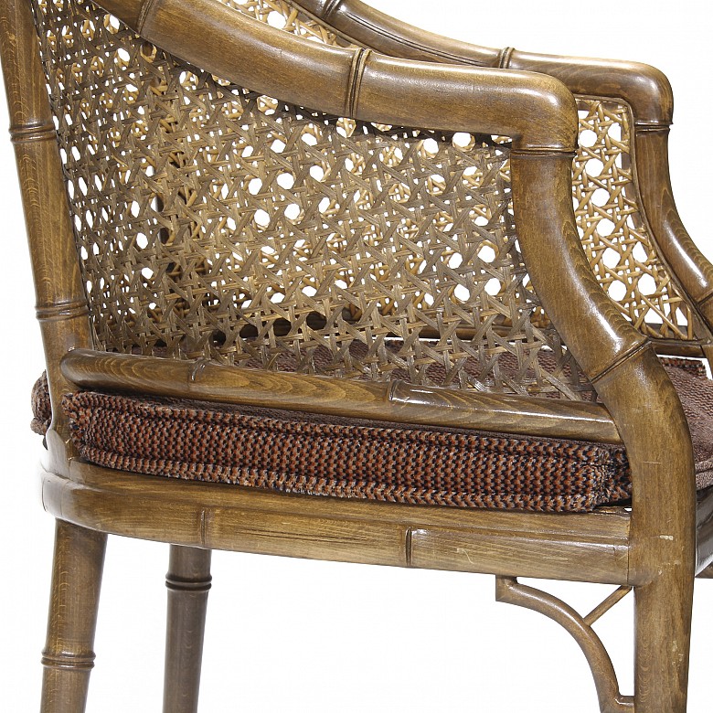 Pair of chairs with lattice seat, 20th century - 5