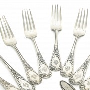 Lot of stamped silver cutlery, 20th century