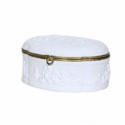Biscuit porcelain jewelry box, Limoges, 20th century