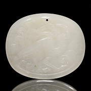 Placa ovalada con fénix, jade, dinastía Han occidental