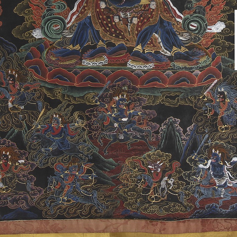 Tibetan silk thangka 