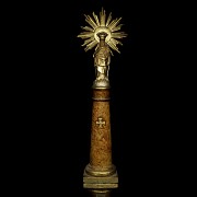Virgen del pilar en madera policromada, S.XIX