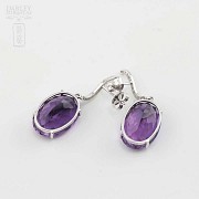 Nice earrings amethyst and diamonds - 3