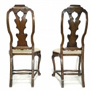 Four walnut dining chairs, Queen Anne style, 19th century