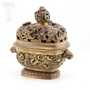 Incensario Chino de bronce siglo XVII - 16