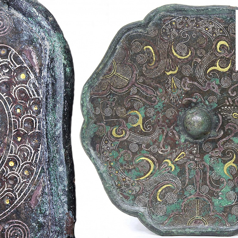 Espejo de bronce, Dinastía Zhou, período de los Reinos Combatientes (480-221 a. C.)