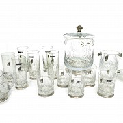 Glass cocktail set with silver foot and handles, 20th century - 4