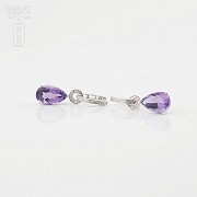 Amethyst and diamond earrings detachable - 1