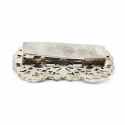 Silver buckle and slide with Matara diamonds (zircon) - 1
