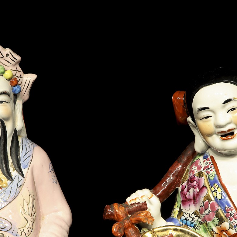 Pair of porcelain sages, China, 20th century - 6