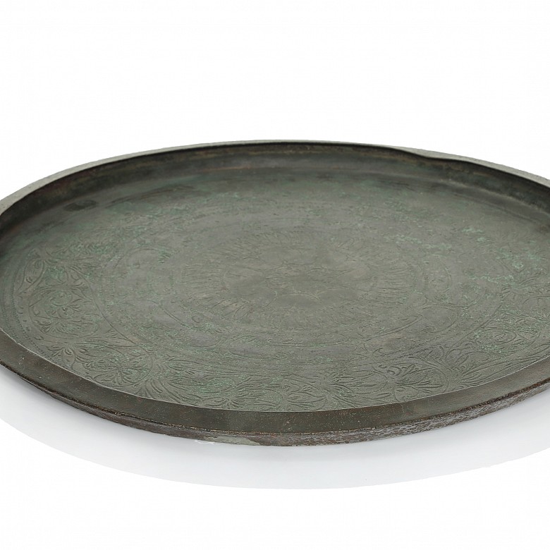 Large Indonesian copper tray, Talam, 19th - 20th centuries - 4