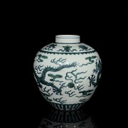 Jarrón de dragón en porcelana esmaltada, dinastía Qing - 2