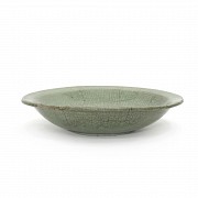 Gran plato vidriado en verde, Longquanyao, China, S.XIX - 1