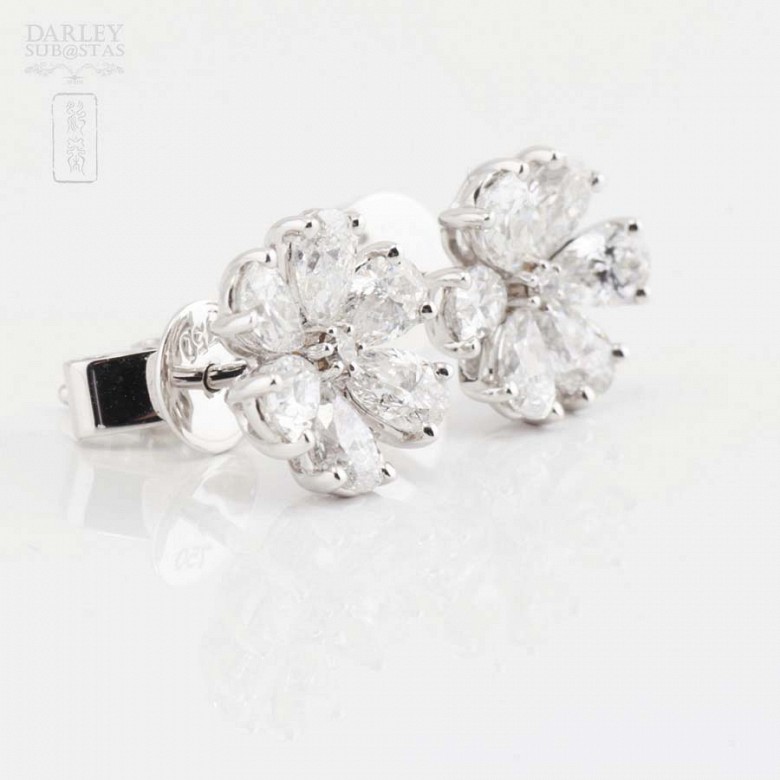 18k white gold earrings and diamonds - 6