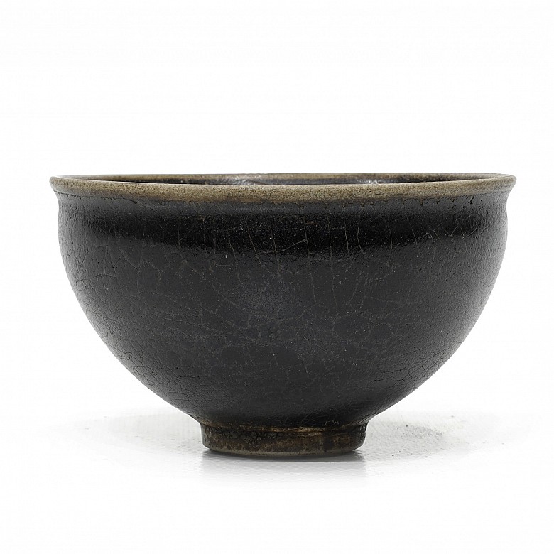 Cuenco de cerámica vidriada Cizhou, estilo Song.