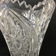 Glass vase with a Spanish silver base, 20th century