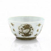 Porcelain bowl with dragons, 20th century