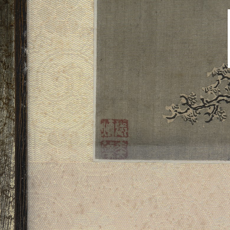 Chinese painting on silk, 20th century