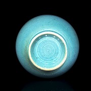 Jarrón chino vidriado en azul, S.XX - 4