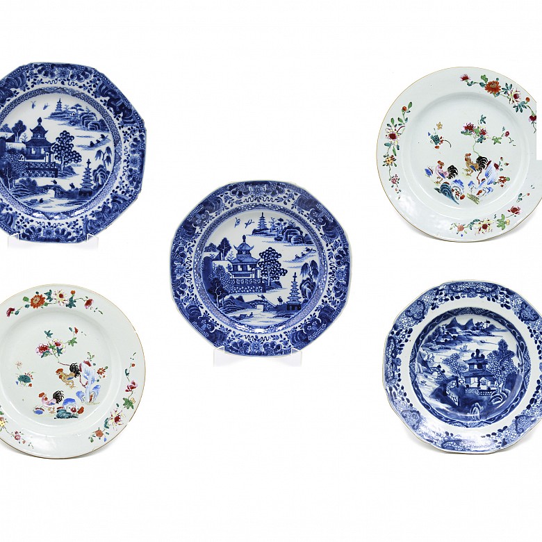 Five dishes, China, 19th century