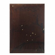 Panel de madera con incrustaciones 