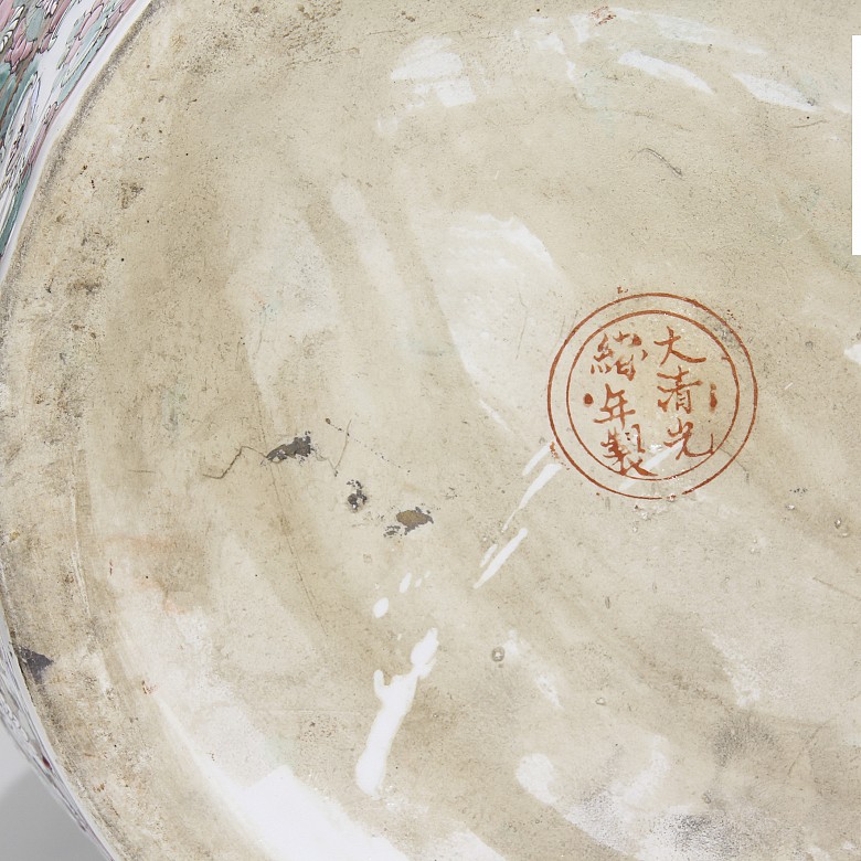 Pareja de jarrones de porcelana cantonesa, s.XX - 8