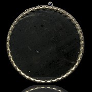 Silver mirror with inlays and enamels, Qing Dinasty